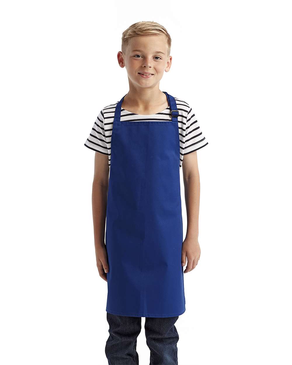Youth Recycled Apron - OnModelFront - B393A1750 - Royal