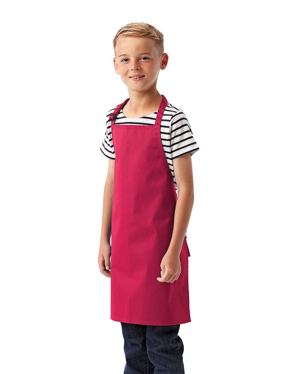 Youth Recycled Apron - OnModelSide - B393A1300 - Hot Pink