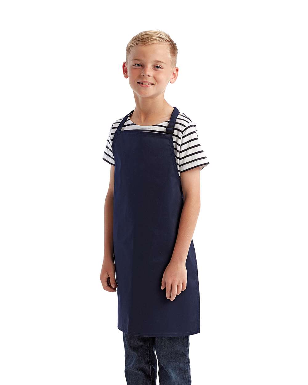 Youth Recycled Apron - OnModelSide - B393A1650 - Navy