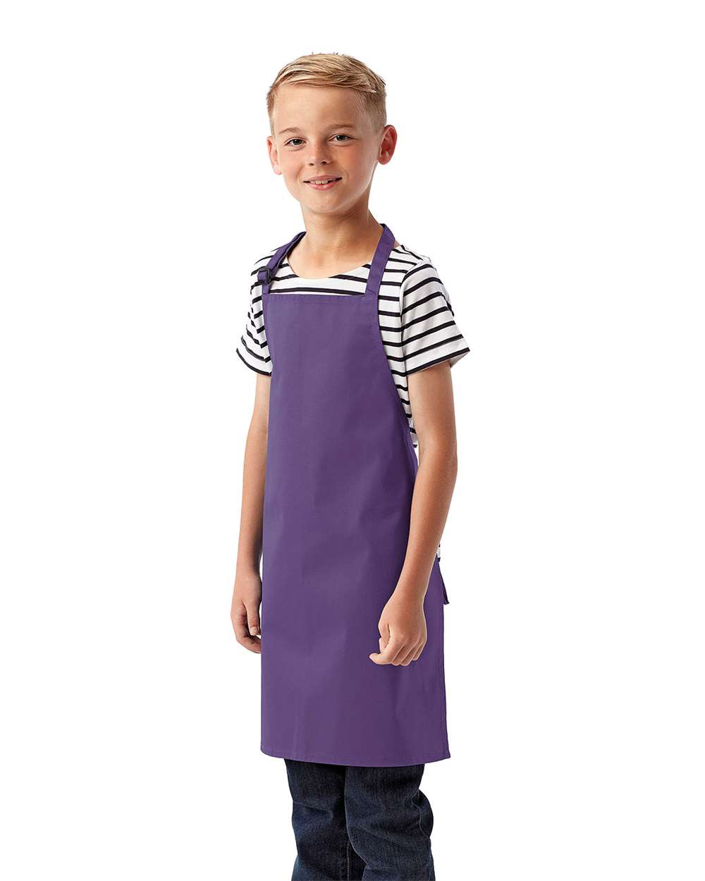 Youth Recycled Apron - OnModelSide - B393A1670 - Purple