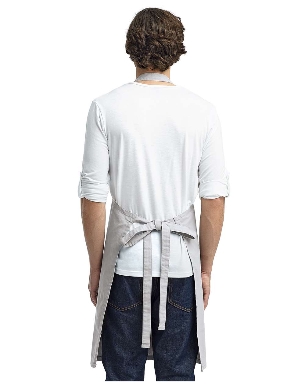 Calibre Heavy Canvas Bib Apron - OnModelBack - B387A1020 - Silver