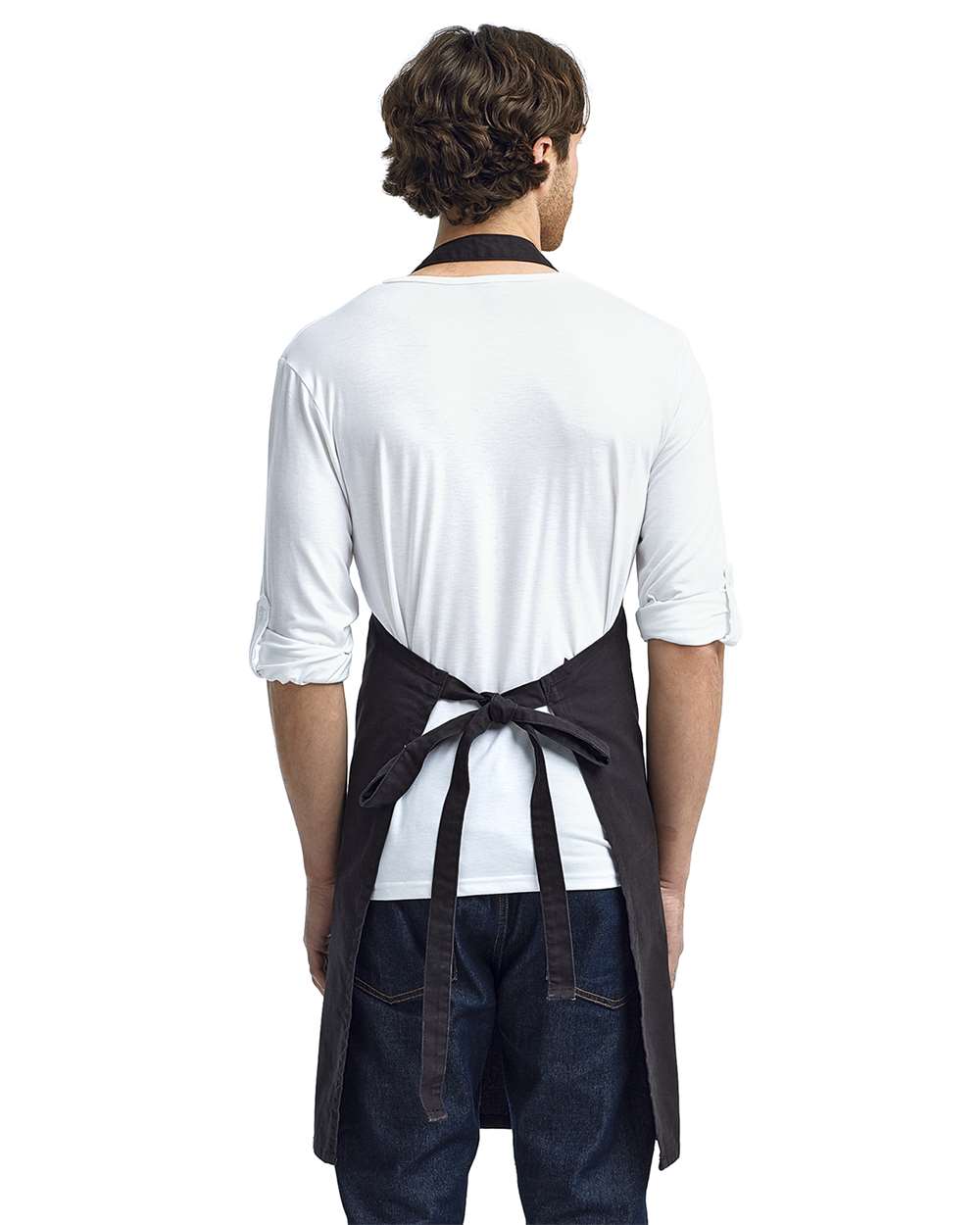 Calibre Heavy Canvas Bib Apron - OnModelBack - B387A1500 - Black