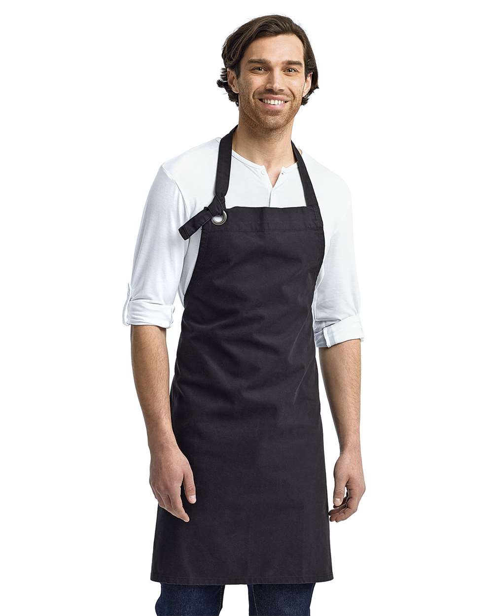 Calibre Heavy Canvas Bib Apron - OnModelFront - B387A1500 - Black