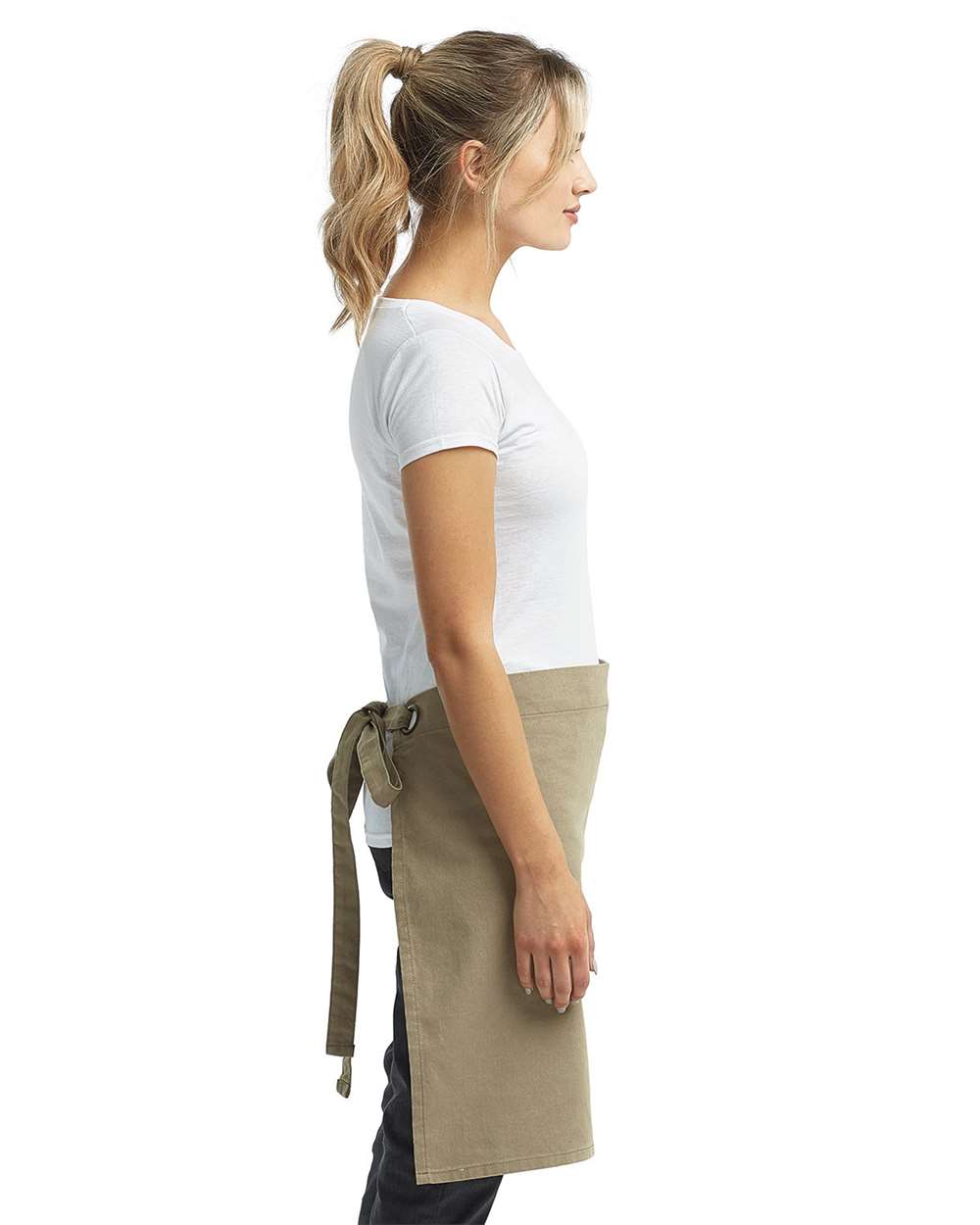 Calibre Heavy Canvas Waist Apron - OnModelSide - B388A1240 - Khaki