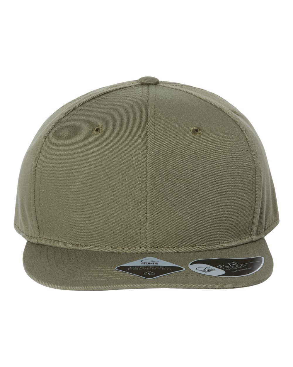 Sustainable Flat Bill Cap - Front - B02495540 - Olive