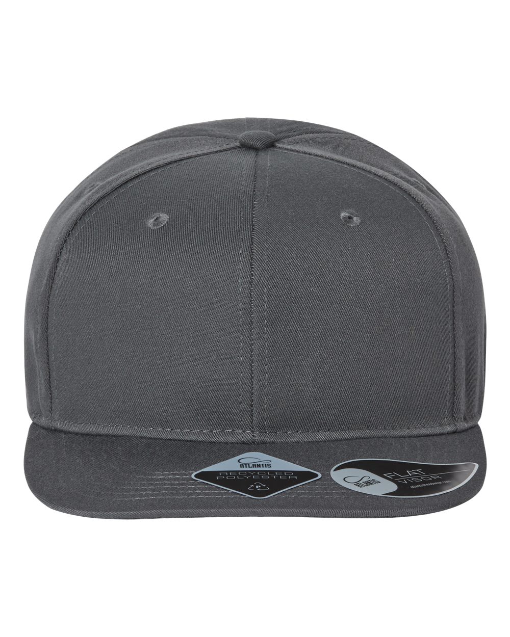 Sustainable Flat Bill Cap - Front - B02495590 - Dark Grey