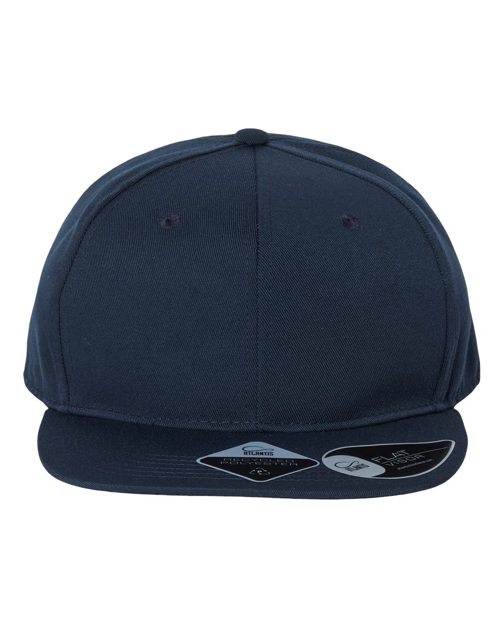 Sustainable Flat Bill Cap - Front - B02495650 - Navy