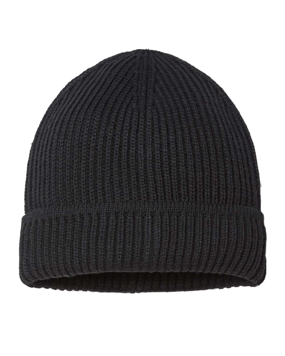 Sustainable Finish Edge Cuffed Beanie - Back - B06495170 - Black