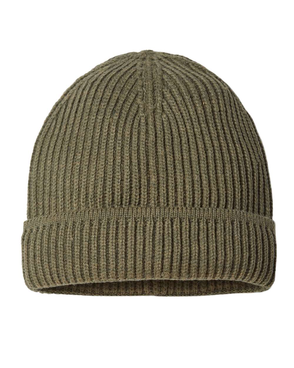 Sustainable Finish Edge Cuffed Beanie - Back - B06495540 - Olive