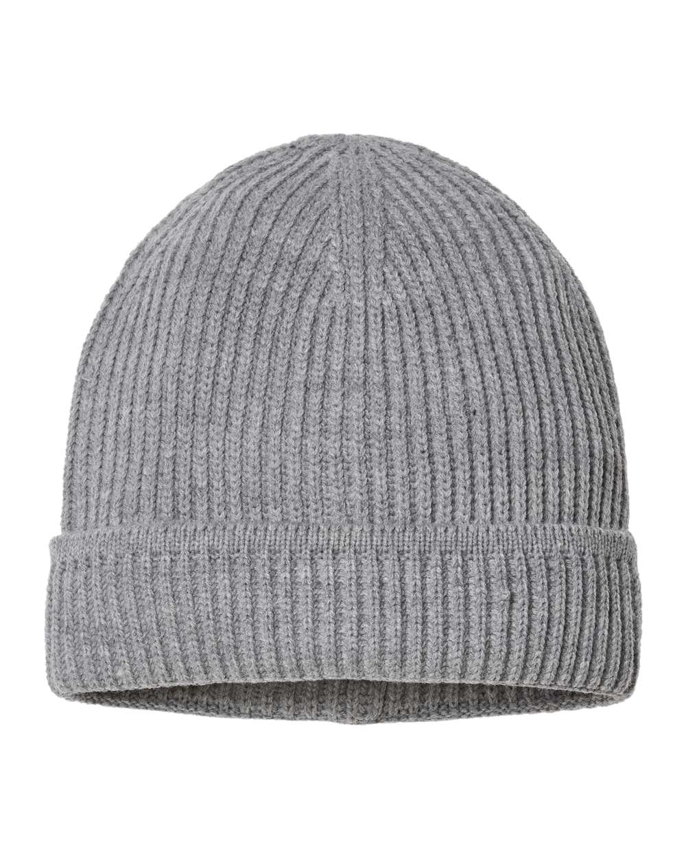 Sustainable Finish Edge Cuffed Beanie - Back - B06495670 - Light Grey Melange