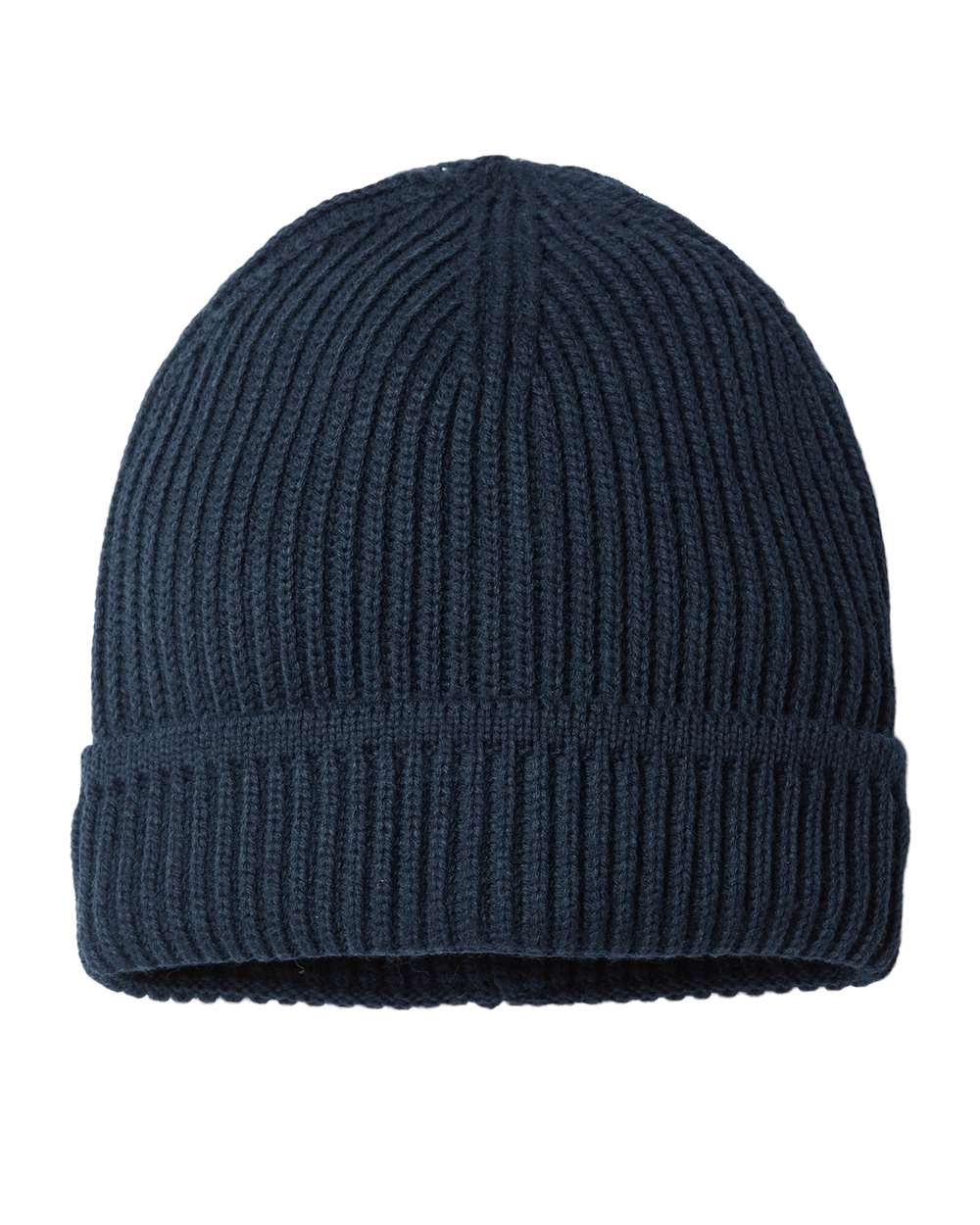 Sustainable Finish Edge Cuffed Beanie - Back - B06495750 - Navy