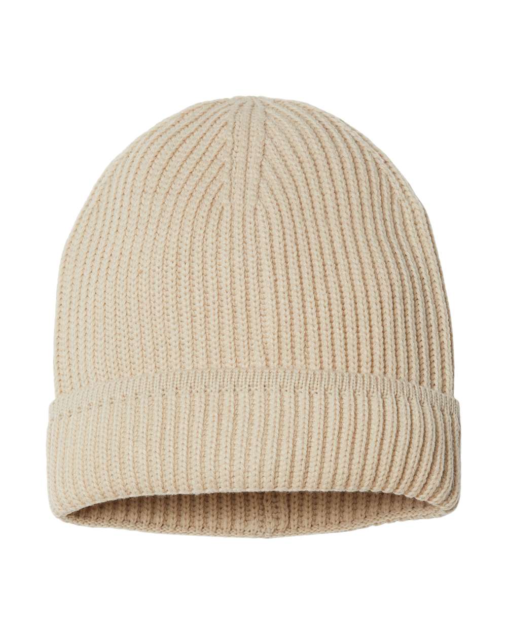 Sustainable Finish Edge Cuffed Beanie - Back - B06495760 - Light Beige