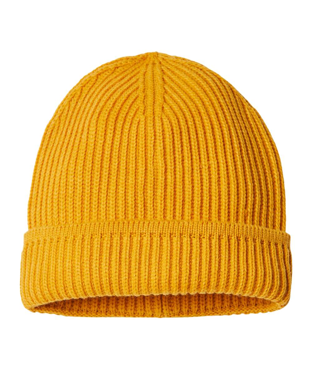 Sustainable Finish Edge Cuffed Beanie - Front - B06495120 - Mustard Yellow