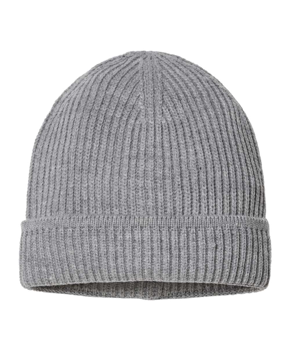 Sustainable Finish Edge Cuffed Beanie - Front - B06495670 - Light Grey Melange