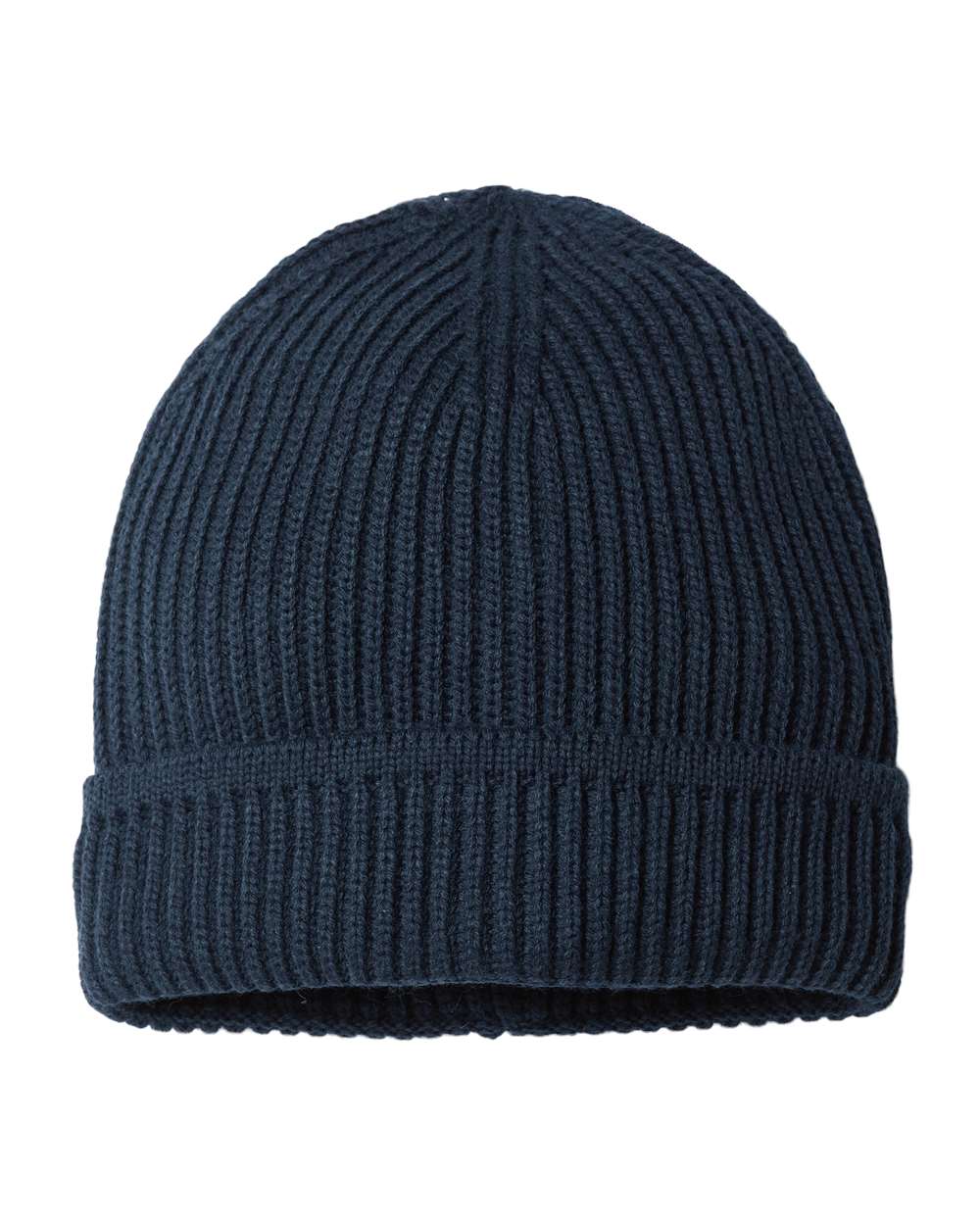 Sustainable Finish Edge Cuffed Beanie - Front - B06495750 - Navy