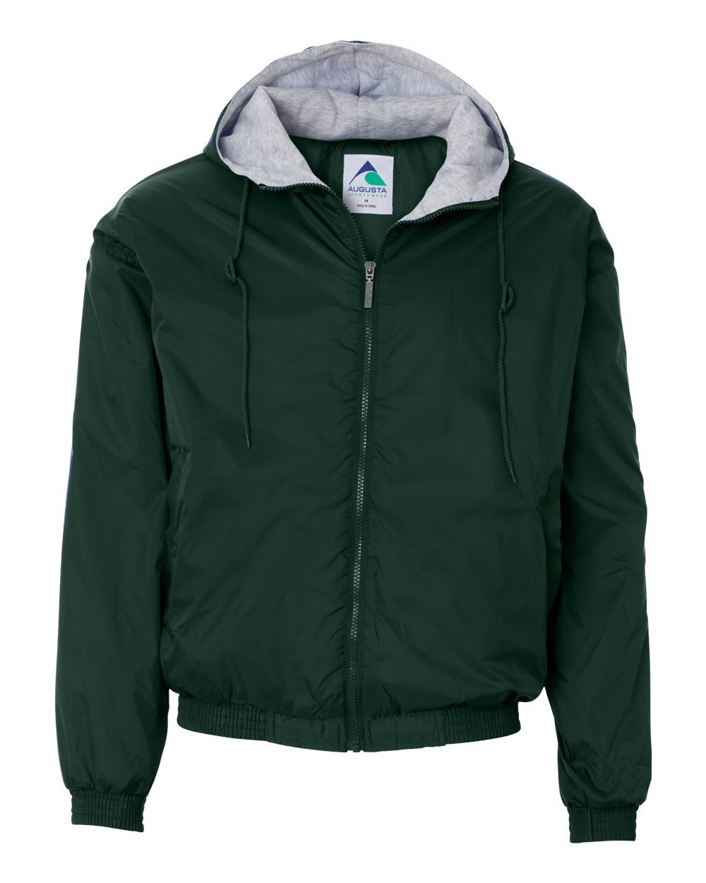 Unisex Fleece Lined Hooded Jacket - Front - B62334193 - Dark Green