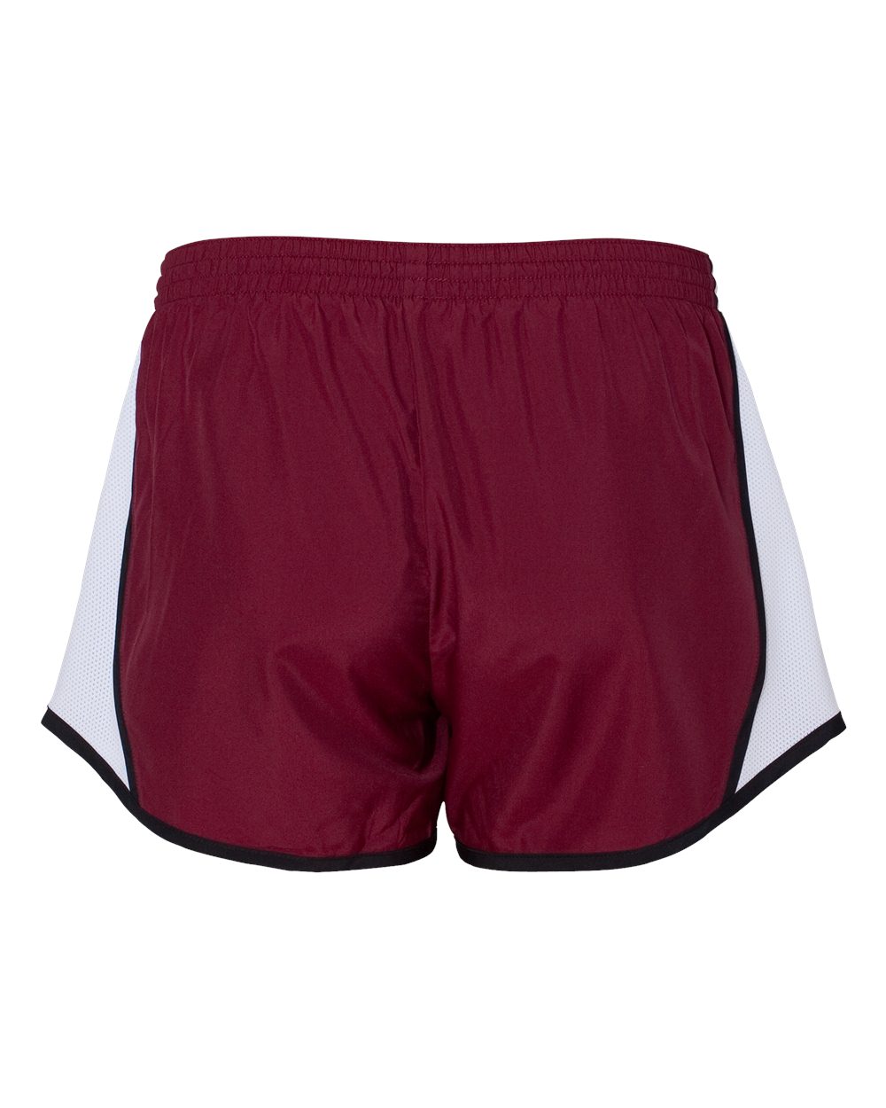Women's Pulse Team Running Shorts - Back - B79134533 - Maroon/ White/ Black
