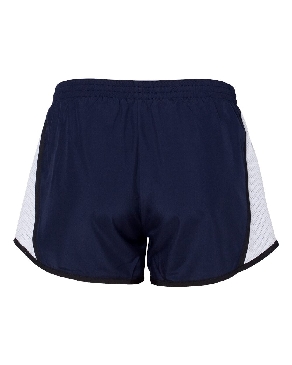 Women's Pulse Team Running Shorts - Back - B79134653 - Navy/ White/ Black