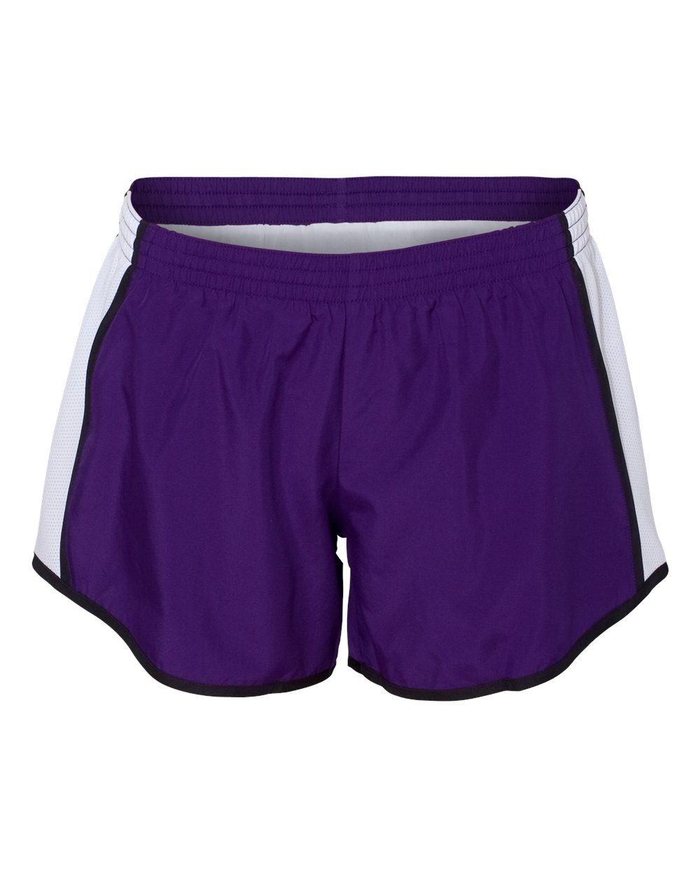 Women's Pulse Team Running Shorts - Front - B79134673 - Purple/ White/ Black