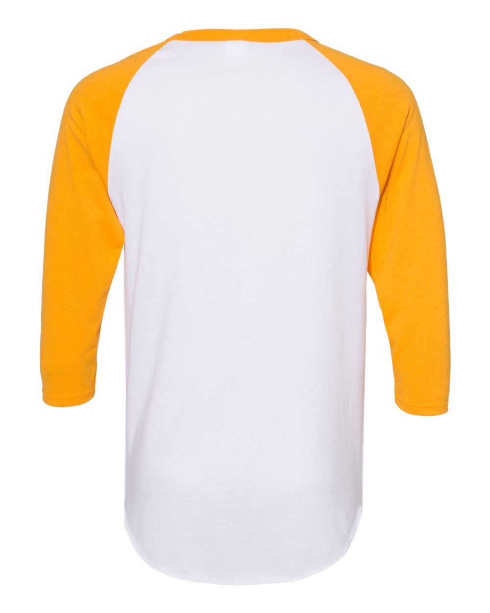 Unisex Three-Quarter Raglan Sleeve Baseball Jersey - Back - B59034123 - White/ Gold