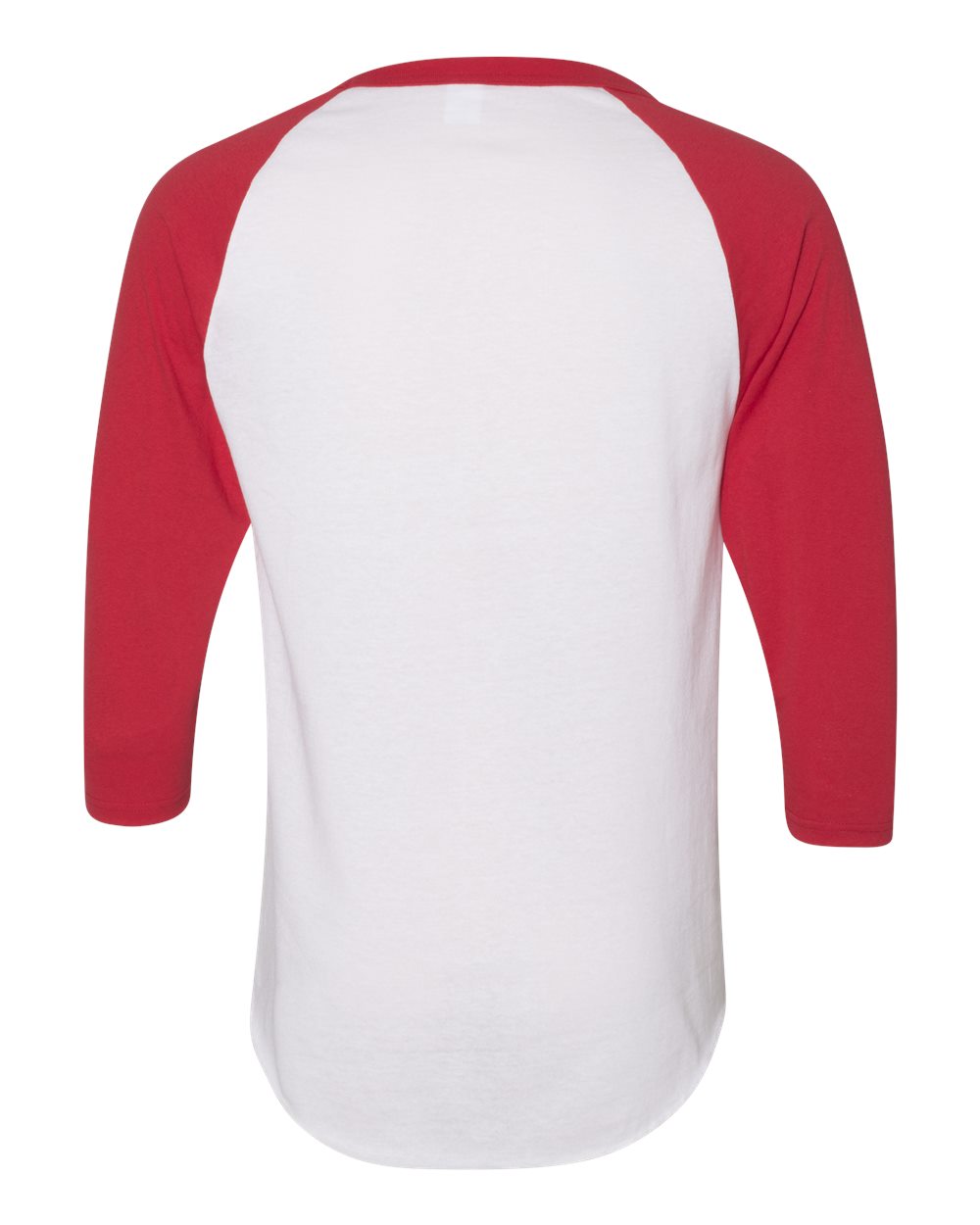 Unisex Three-Quarter Raglan Sleeve Baseball Jersey - Back - B59034703 - White/ Red