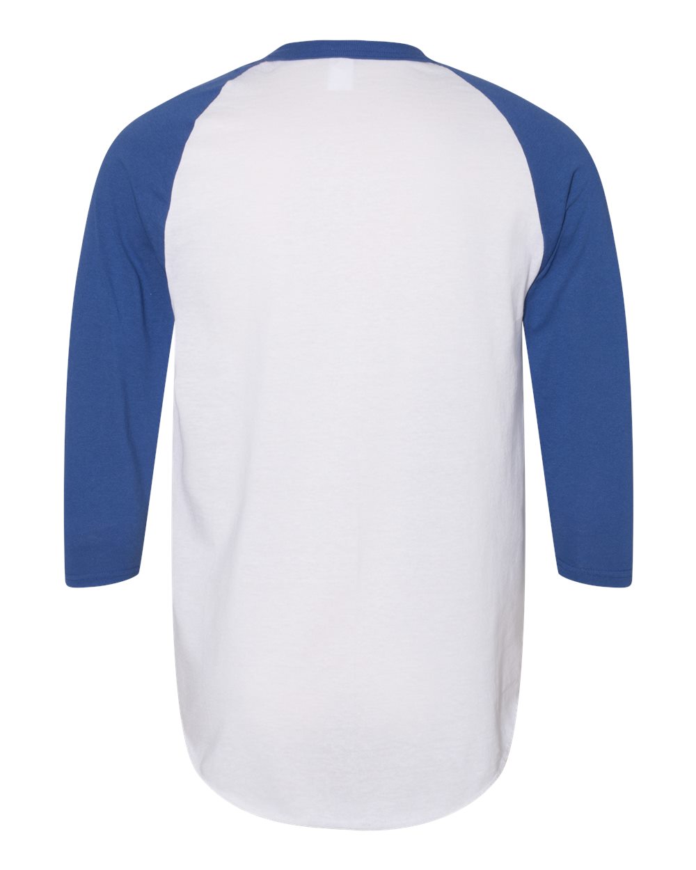Unisex Three-Quarter Raglan Sleeve Baseball Jersey - Back - B59034753 - White/ Royal