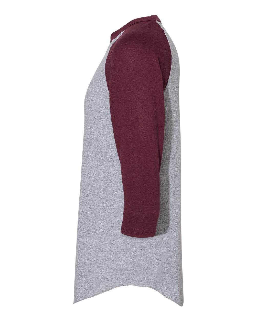 Unisex Three-Quarter Raglan Sleeve Baseball Jersey - DirectSide - B59034543 - Athletic Heather/ Maroon