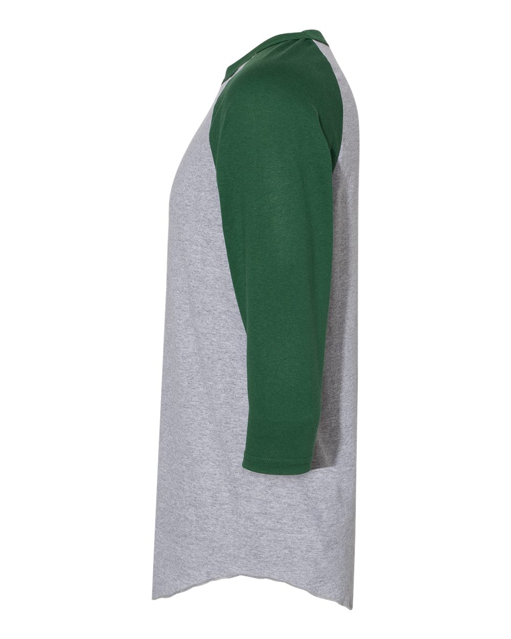 Unisex Three-Quarter Raglan Sleeve Baseball Jersey - DirectSide - B59034563 - Athletic Heather/ Dark Green
