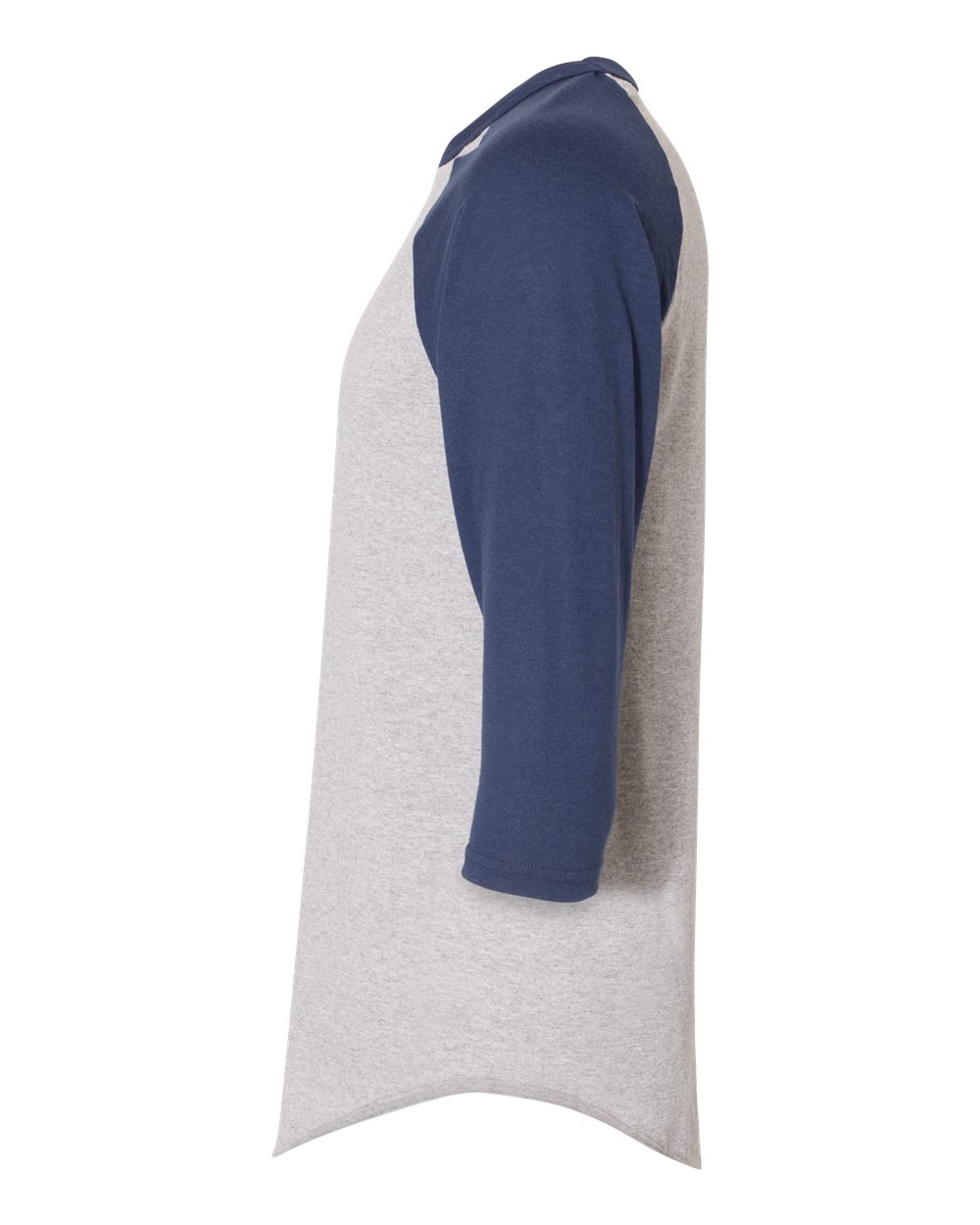 Unisex Three-Quarter Raglan Sleeve Baseball Jersey - DirectSide - B59034583 - Athletic Heather/ Navy