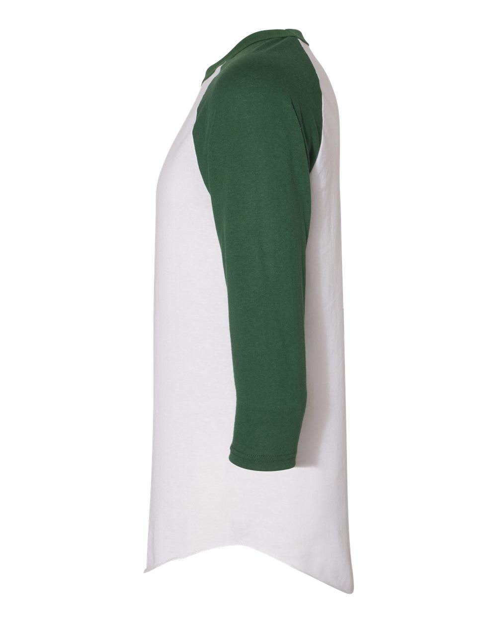 Unisex Three-Quarter Raglan Sleeve Baseball Jersey - DirectSide - B59034613 - White/ Dark Green