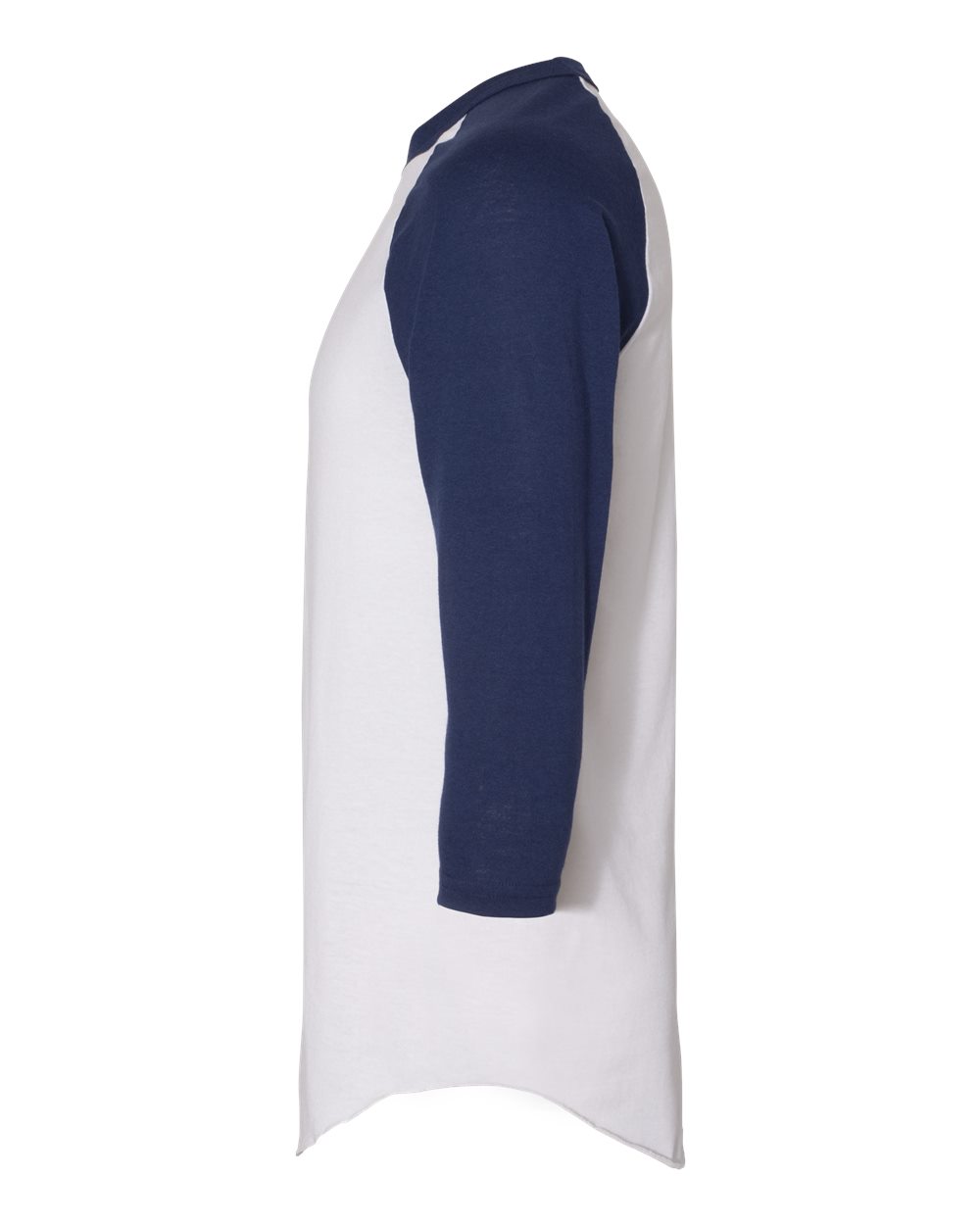 Unisex Three-Quarter Raglan Sleeve Baseball Jersey - DirectSide - B59034653 - White/ Navy