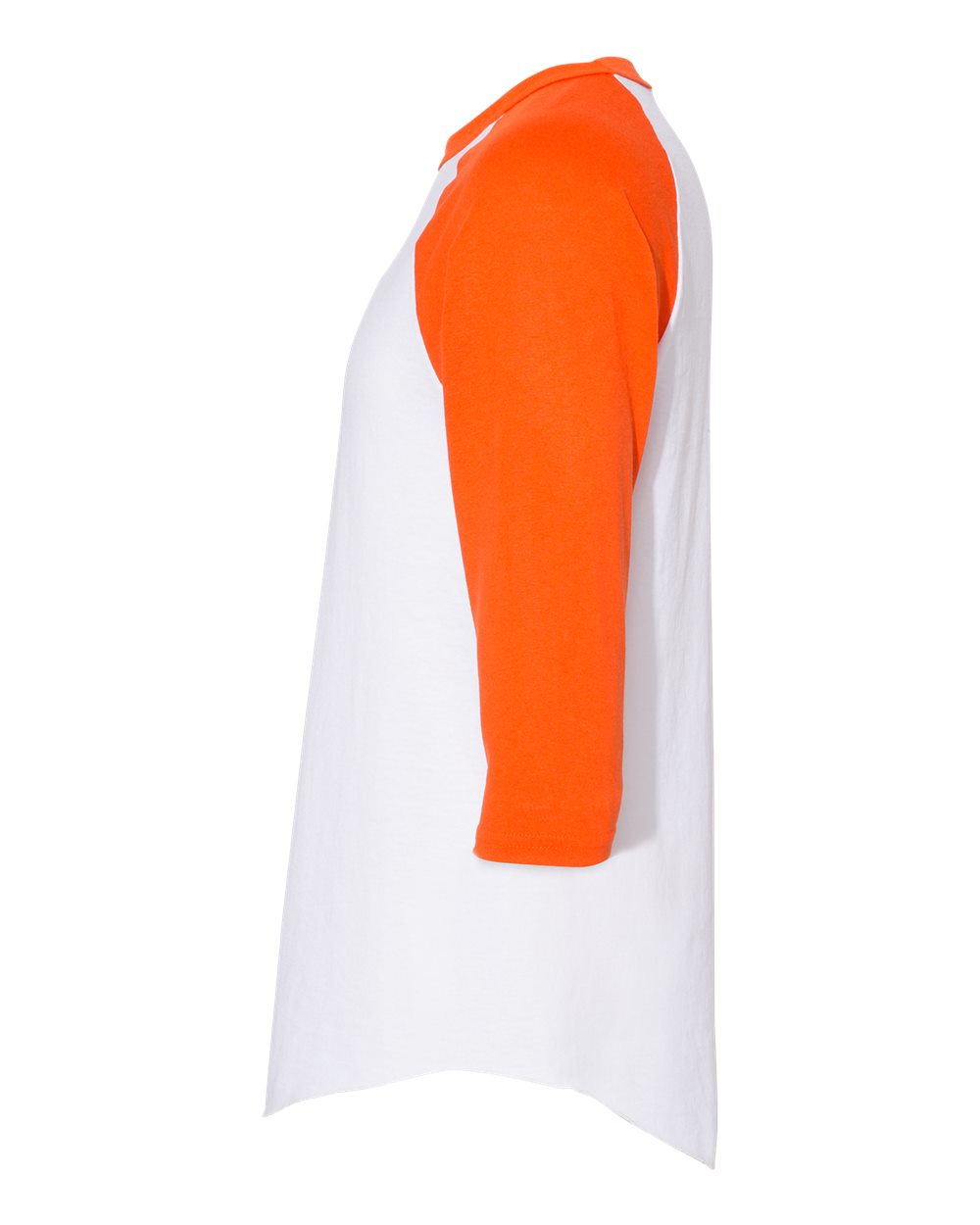 Unisex Three-Quarter Raglan Sleeve Baseball Jersey - DirectSide - B59034663 - White/ Orange