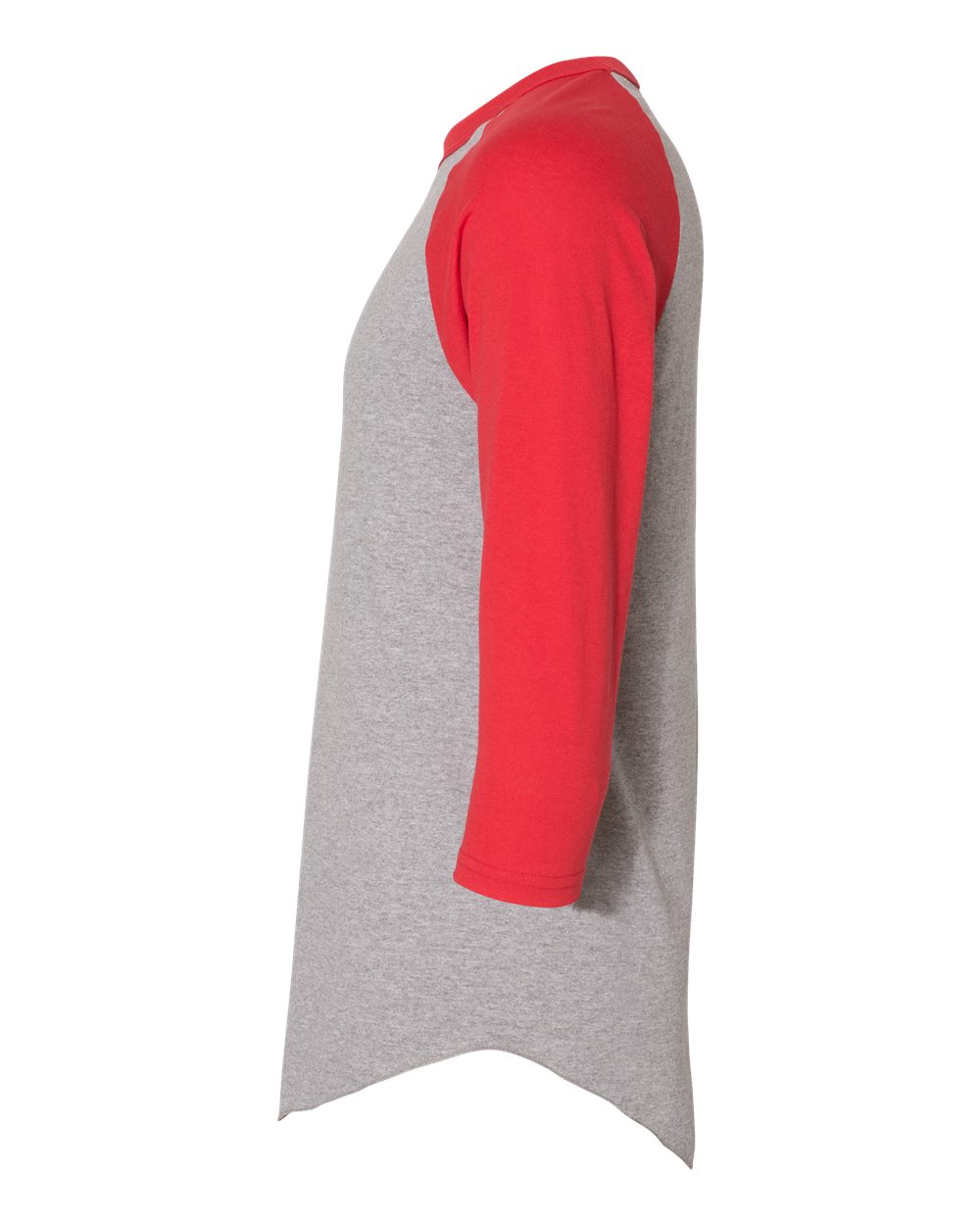 Unisex Three-Quarter Raglan Sleeve Baseball Jersey - DirectSide - B59034713 - Athletic Heather/ Red
