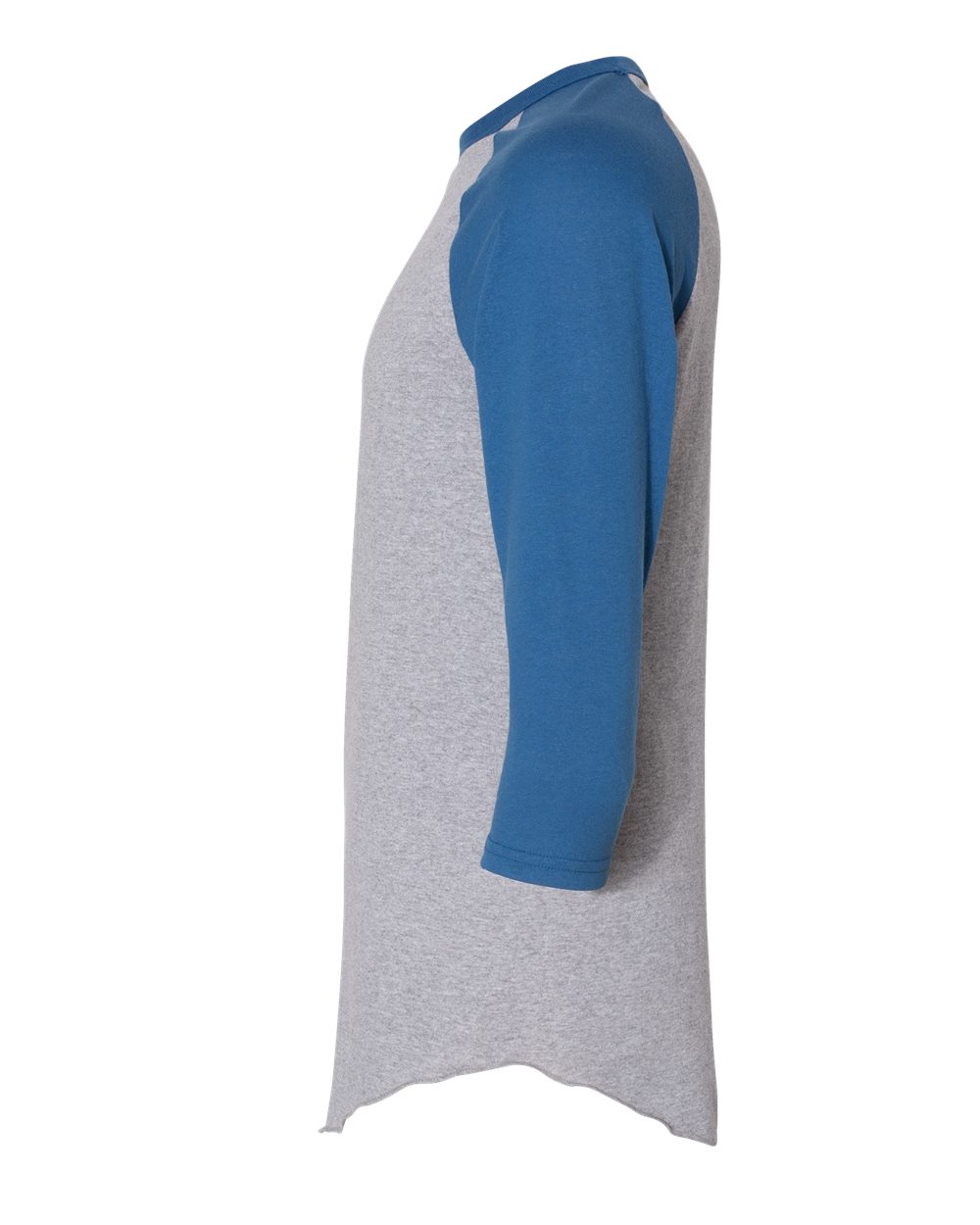 Unisex Three-Quarter Raglan Sleeve Baseball Jersey - DirectSide - B59034763 - Athletic Heather/ Royal