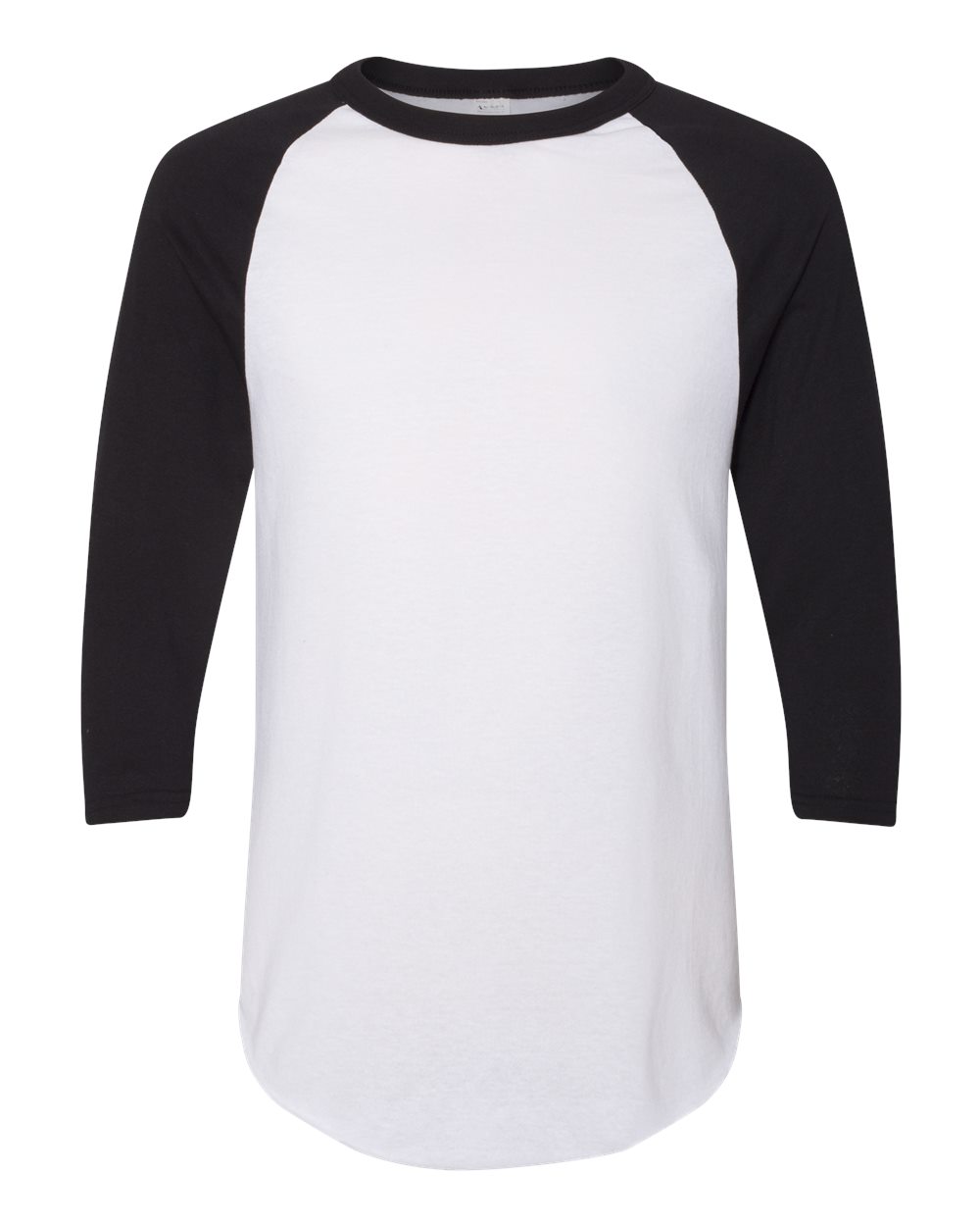 Unisex Three-Quarter Raglan Sleeve Baseball Jersey - Front - B59034503 - White/ Black