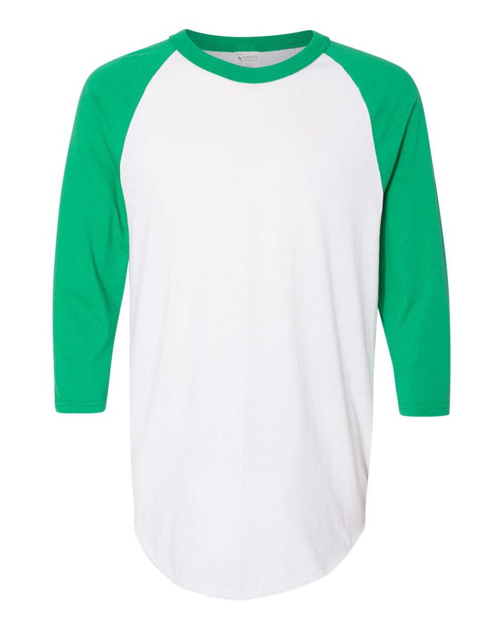 Unisex Three-Quarter Raglan Sleeve Baseball Jersey - Front - B59034603 - White/ Kelly