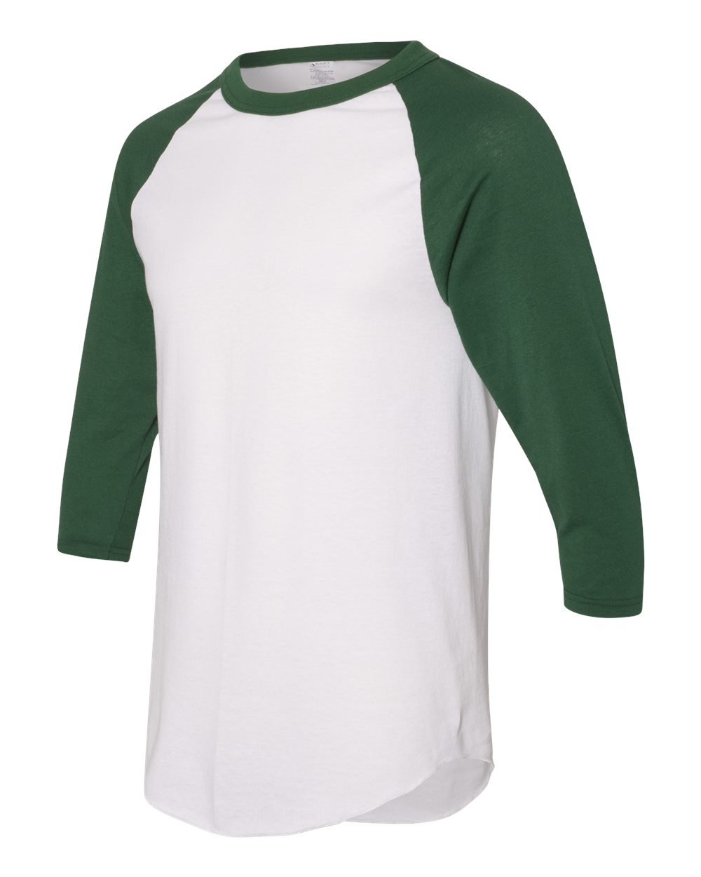 Unisex Three-Quarter Raglan Sleeve Baseball Jersey - Side - B59034613 - White/ Dark Green