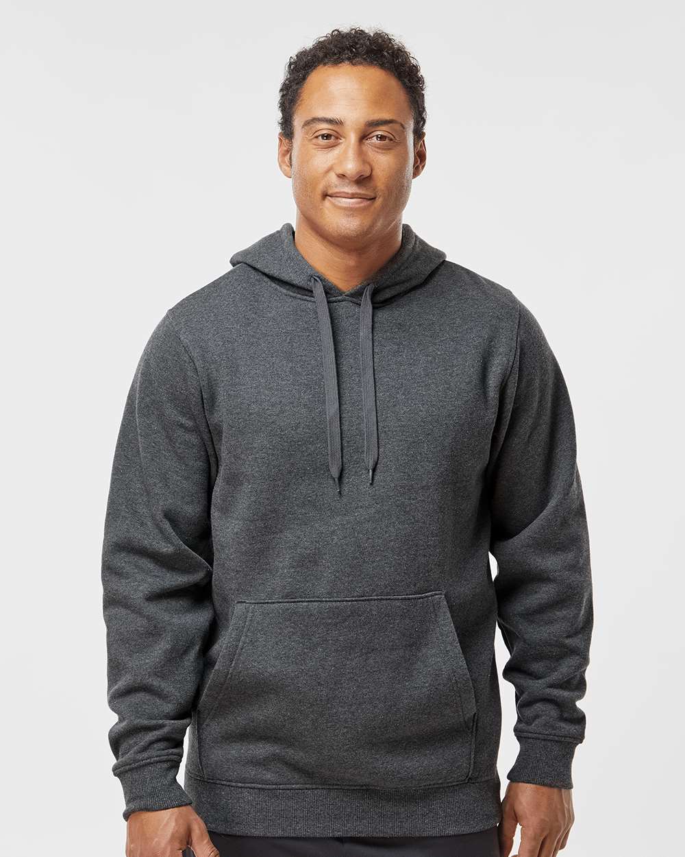 Unisex 60/40 Fleece Hoodie - OnModelFront - B64634943 - Carbon Heather