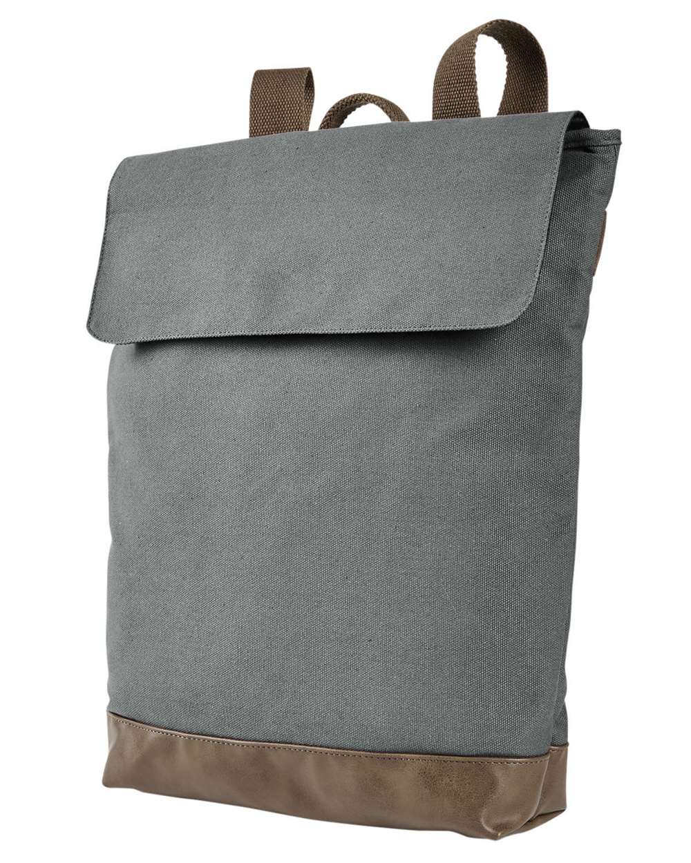 Canvas Rucksack - Front - B556F0250 - Smoke/ Brown