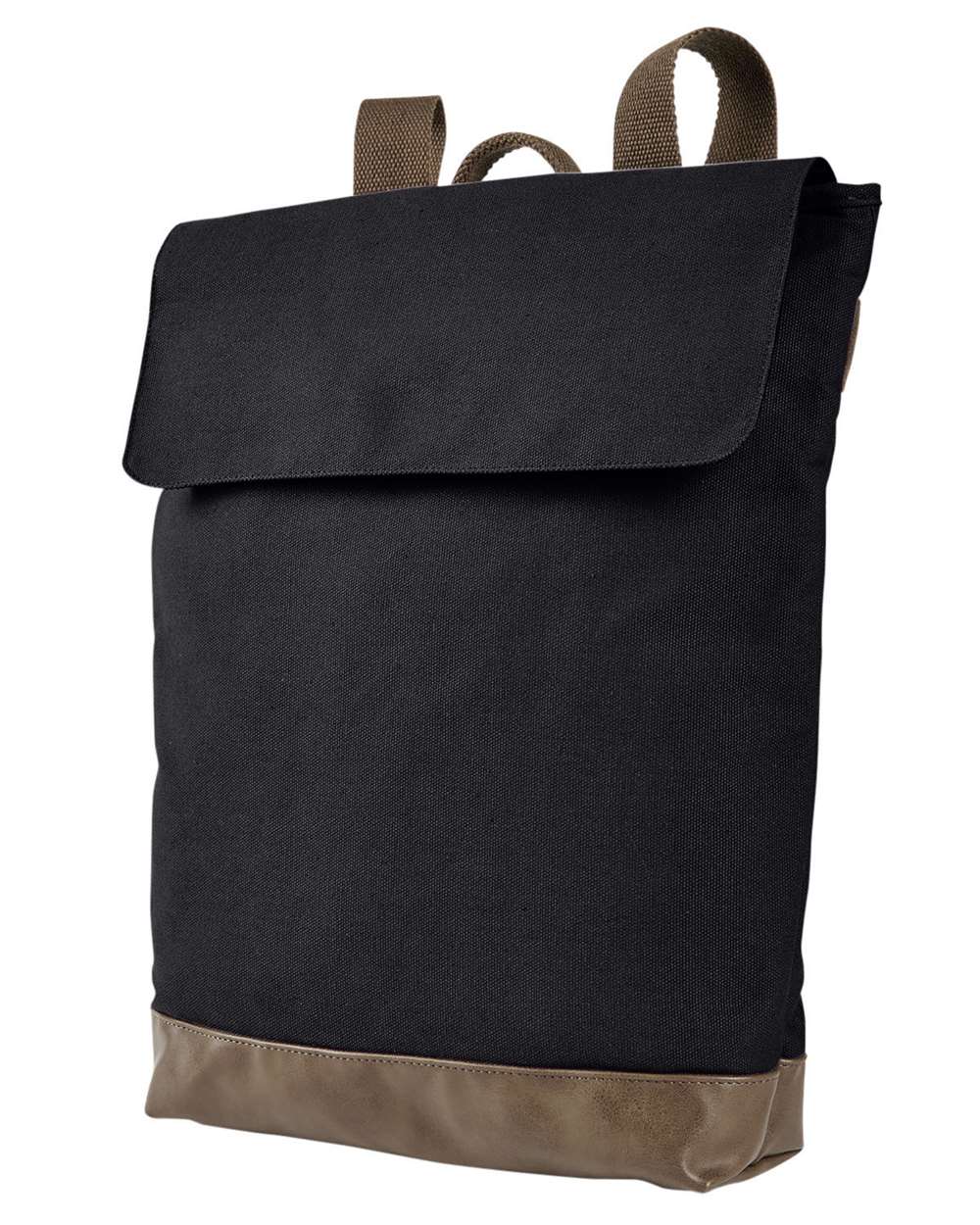 Canvas Rucksack - Front - B556F0550 - Black/ Brown