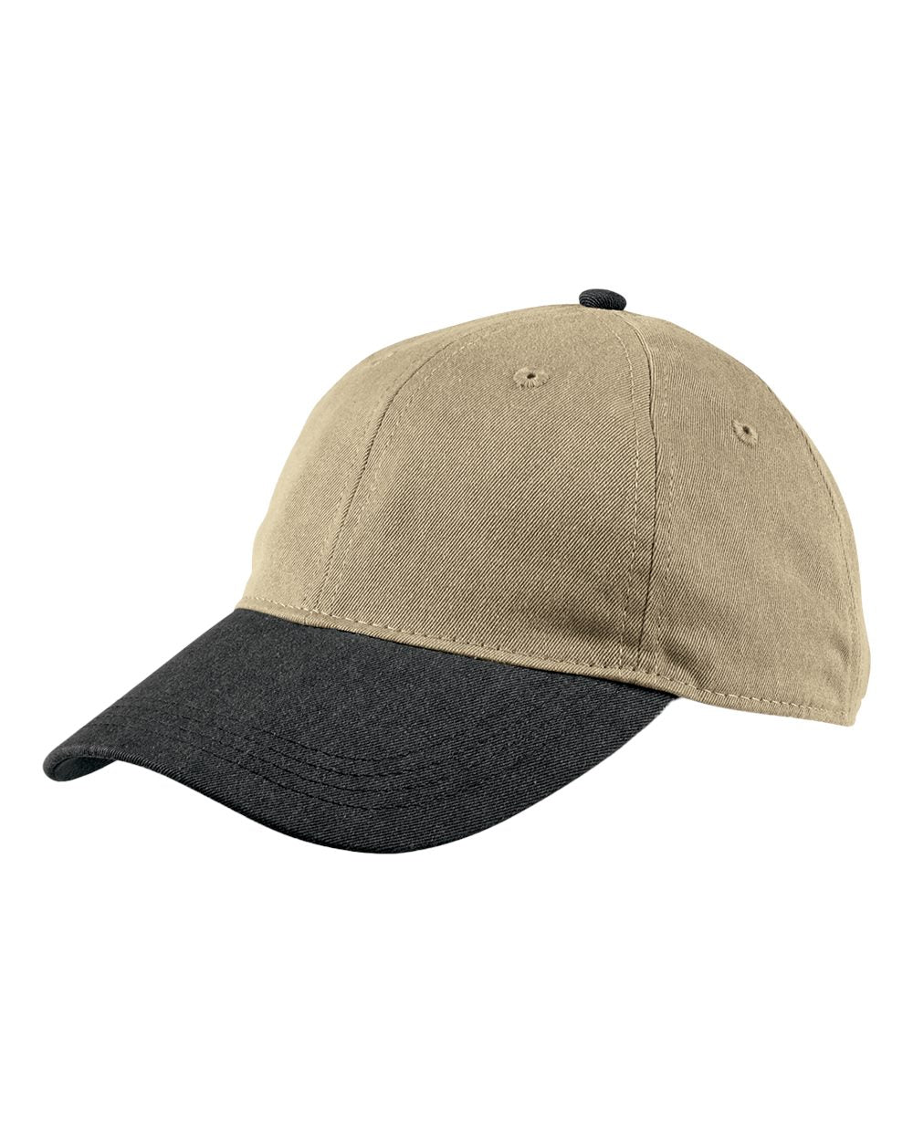 Pigment-Dyed Baseball Cap - Front - B549F0120 - Khaki/ Black
