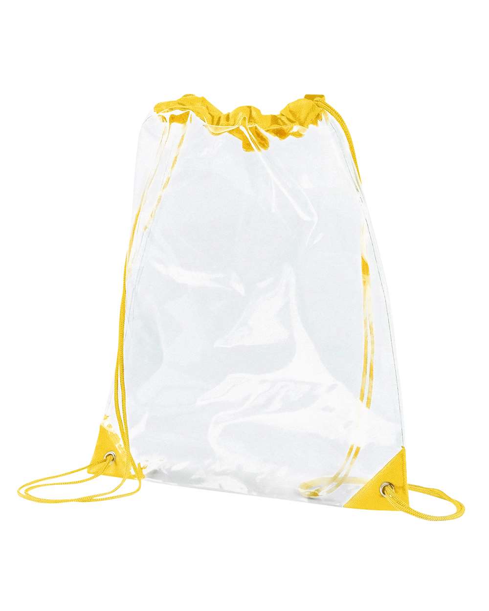 PVC Clear Drawstring Bag - Front - B576E7120 - Yellow