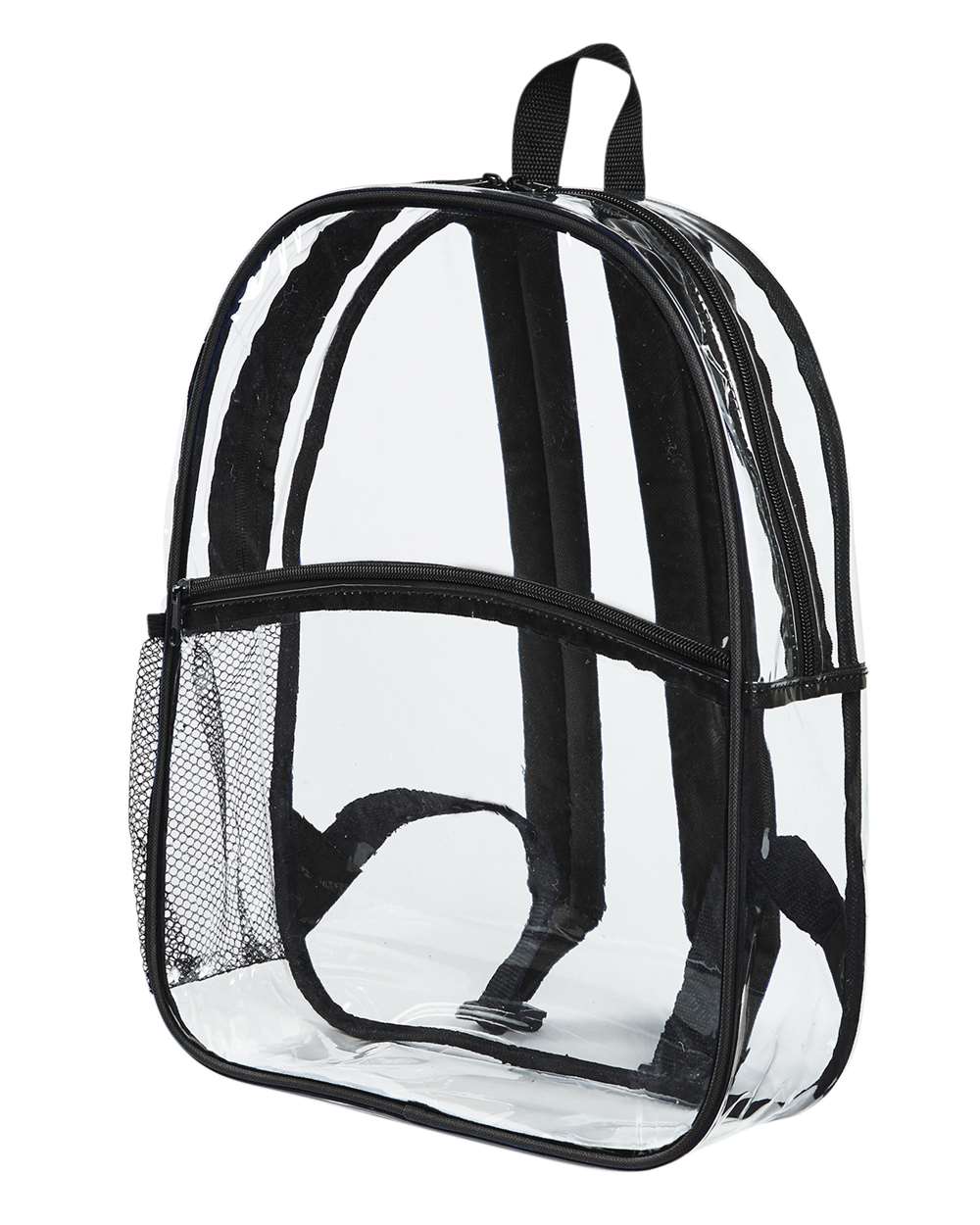 Clear PVC Stadium Backpack - Front - B580E7500 - Black