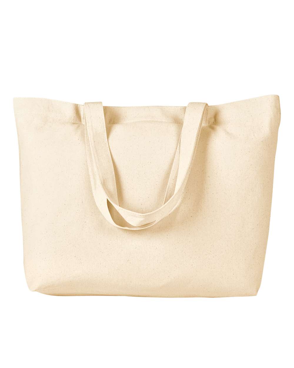 Cotton Twill Horizontal Shopper - Front - B574E7240 - Natural