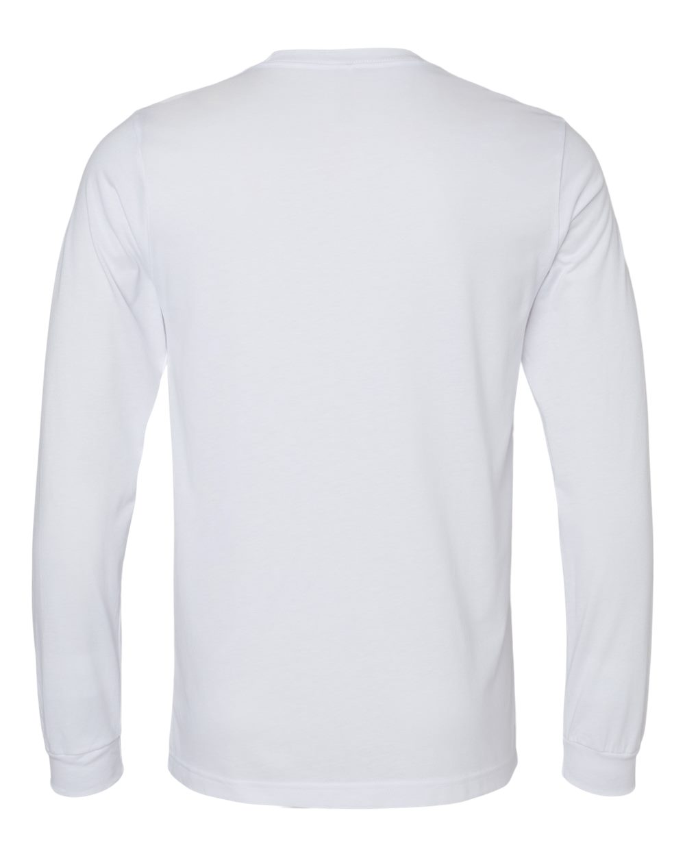 Heather CVC Long Sleeve Tee - Back - B02906012 - Solid White Blend