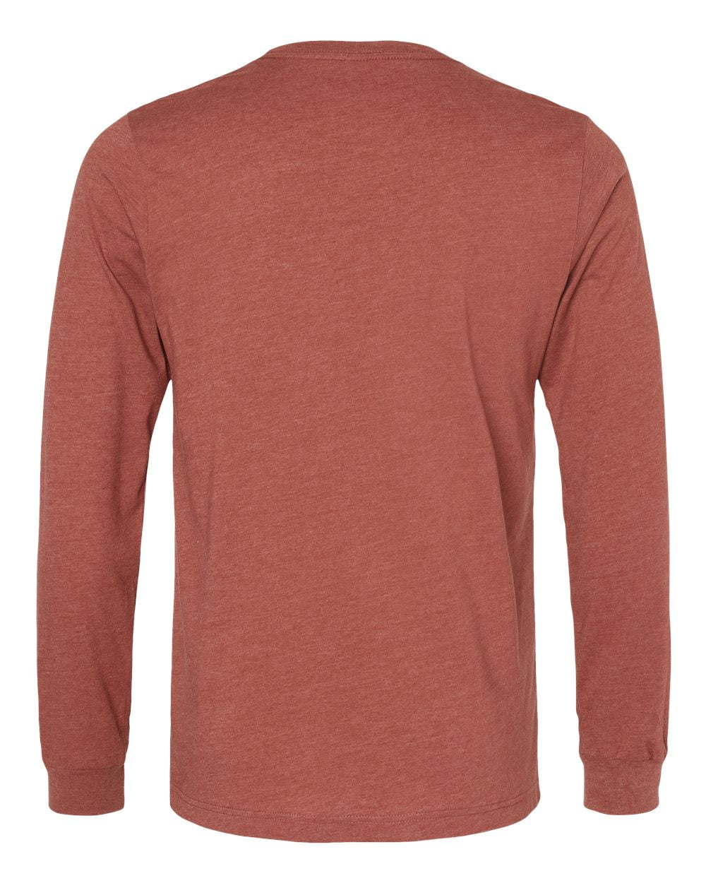 Heather CVC Long Sleeve Tee - Back - B02906032 - Heather Clay
