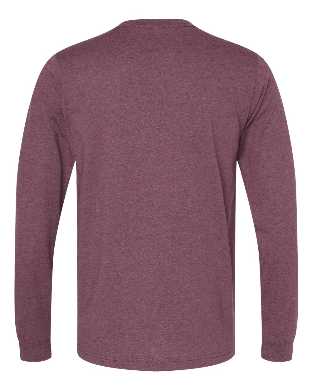 Heather CVC Long Sleeve Tee - Back - B02906052 - Heather Maroon