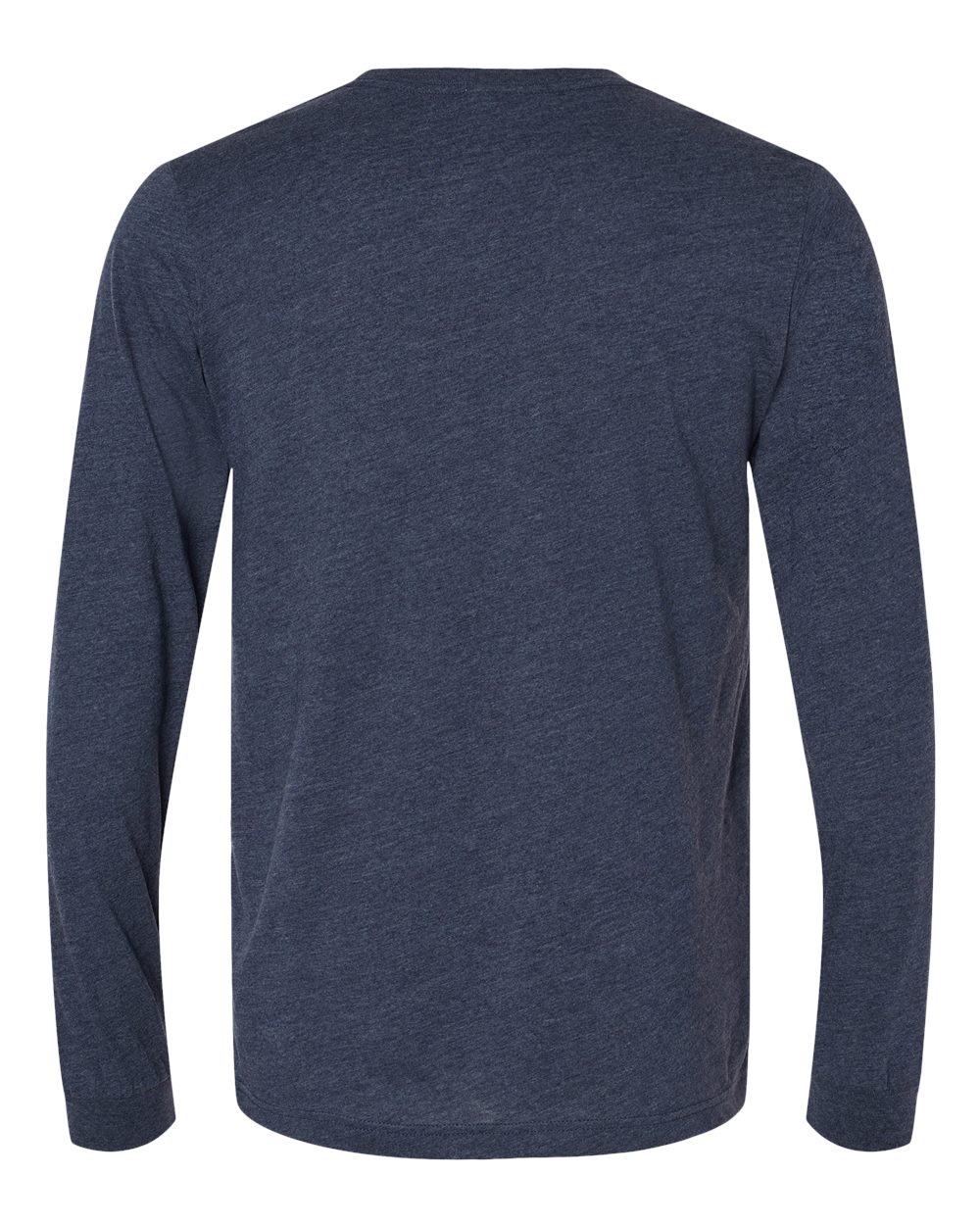 Heather CVC Long Sleeve Tee - Back - B02906062 - Heather Midnight Navy