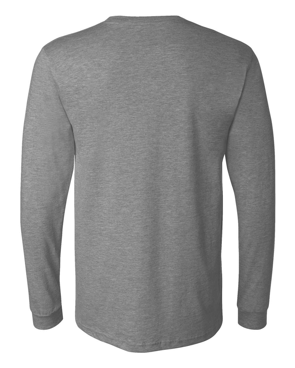 Heather CVC Long Sleeve Tee - Back - B02906072 - Deep Heather