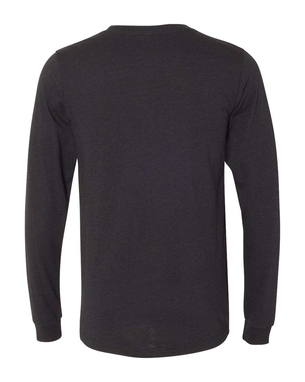 Heather CVC Long Sleeve Tee - Back - B02906102 - Black Heather